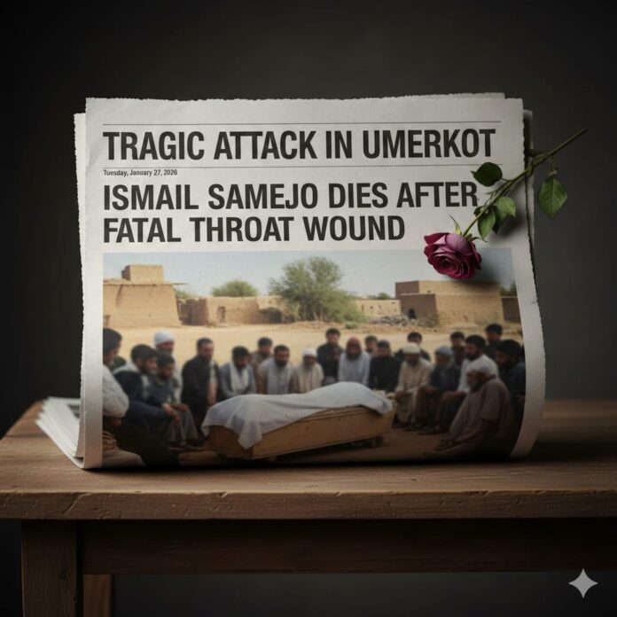 Ismail Samejo Fatally Attacked in Umerkot, Family Protests for Justice